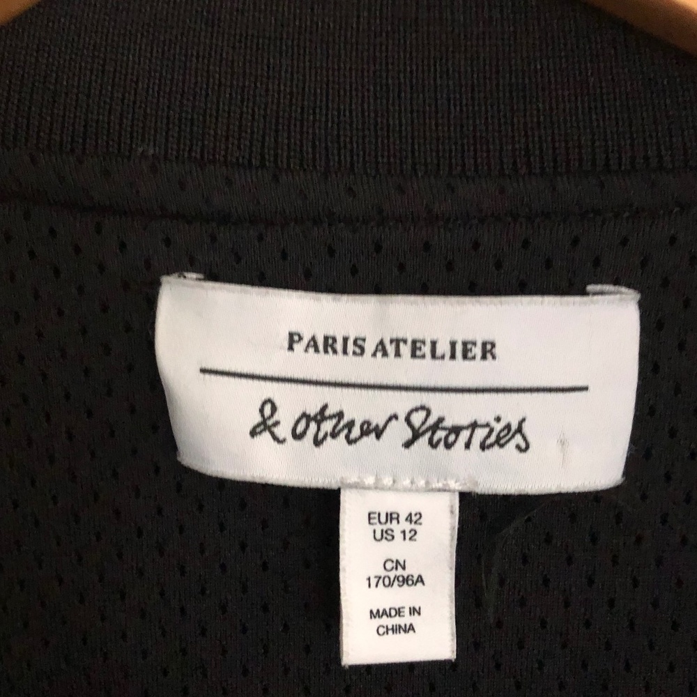 & Other Stories - Retro Black and White Track Top - Size 12 - Picture 6 of 6